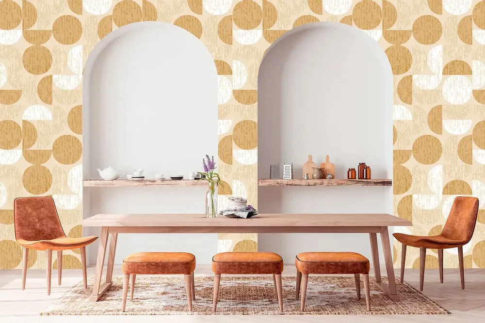 Tapisseries - Papier peint panoramique Groove - Ocre - LE PAPIERS DE NINON