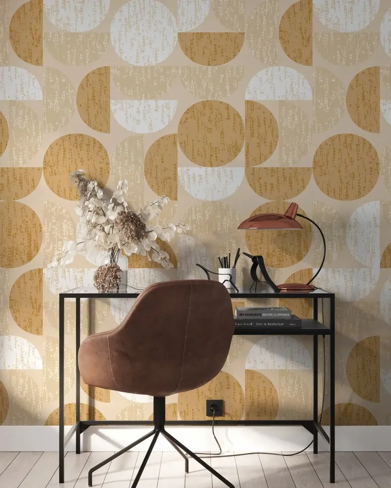 Tapisseries - Papier peint panoramique Groove - Ocre - LE PAPIERS DE NINON