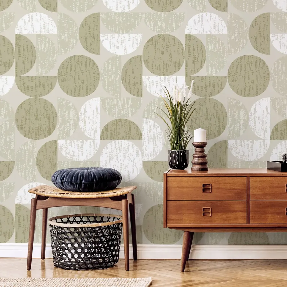 Tapisseries - Papier peint panoramique Groove - Sauge - LE PAPIERS DE NINON