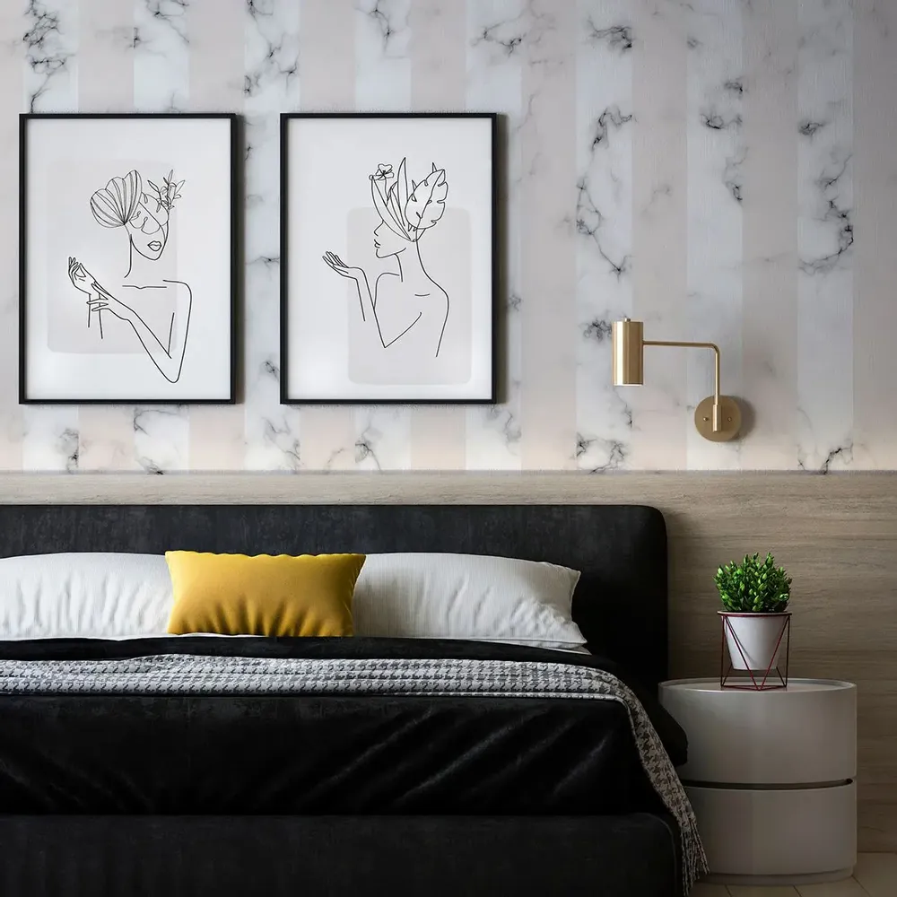 Tapestries - Marbling panoramic wallpaper - LE PAPIERS DE NINON