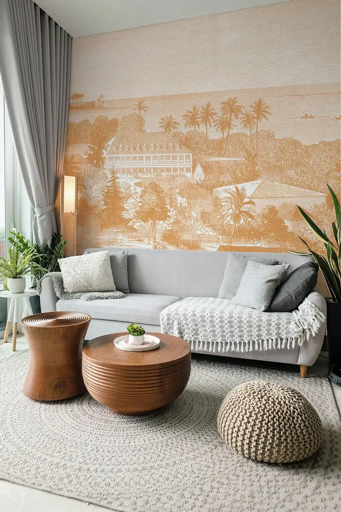 Tapestries - Maimiti panoramic wallpaper - LE PAPIERS DE NINON