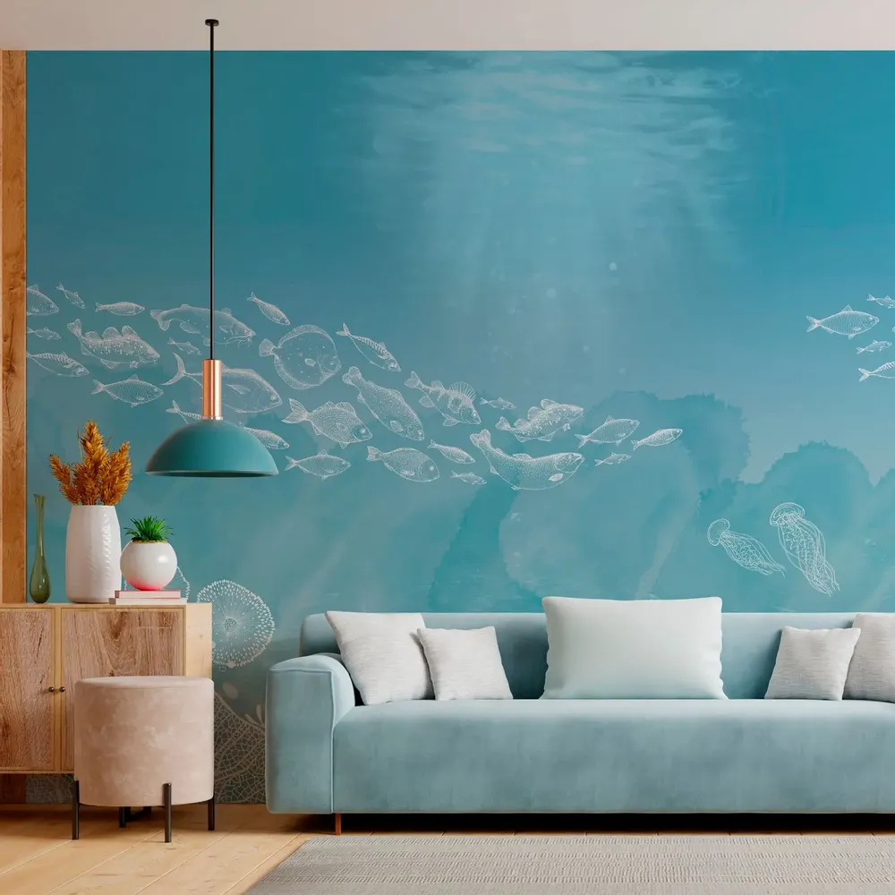 Tapisseries - Papier peint panoramique Le Grand Bleu - LE PAPIERS DE NINON