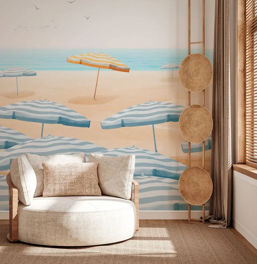 Tapestries - Azure panoramic wallpaper - LE PAPIERS DE NINON