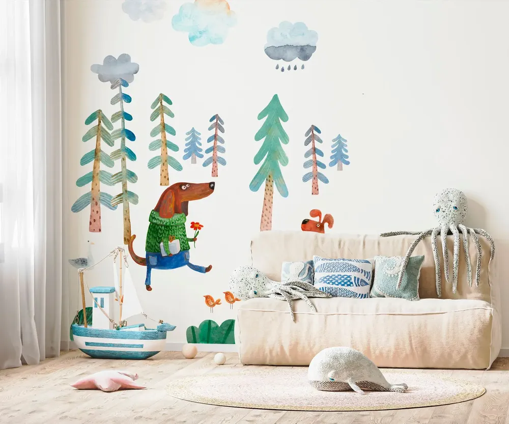 Tapisseries - Papier peint panoramique Chiens... - LE PAPIERS DE NINON