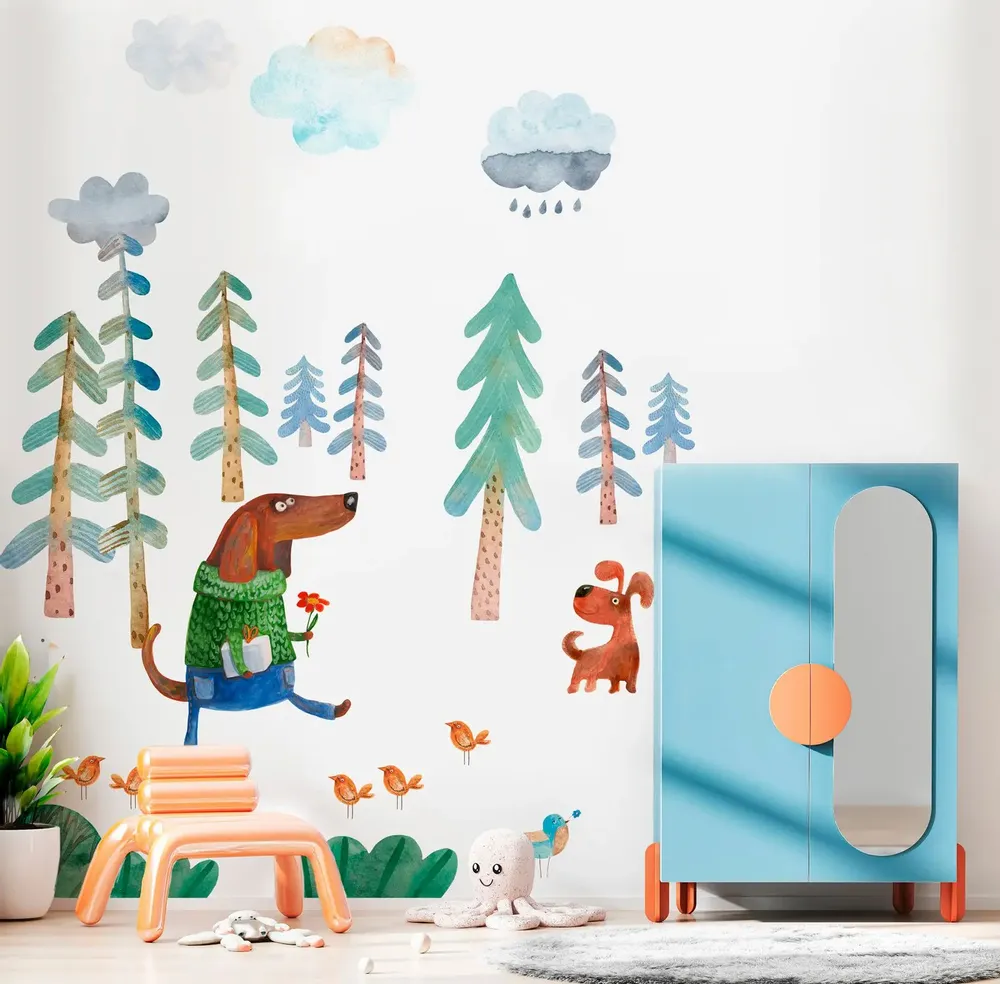 Tapisseries - Papier peint panoramique Chiens... - LE PAPIERS DE NINON