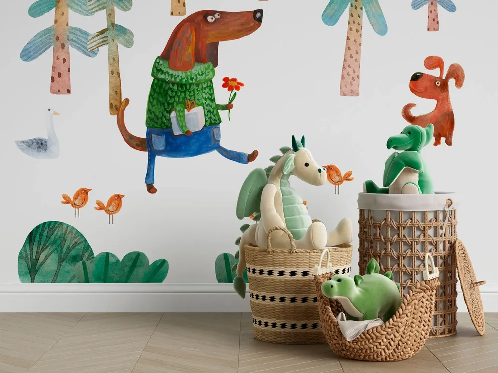 Tapisseries - Papier peint panoramique Chiens... - LE PAPIERS DE NINON