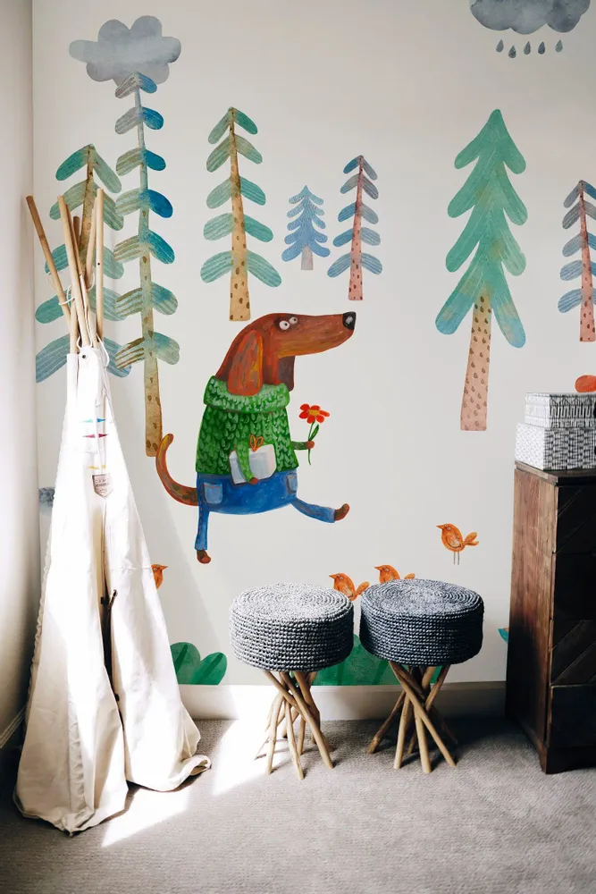 Tapisseries - Papier peint panoramique Chiens... - LE PAPIERS DE NINON