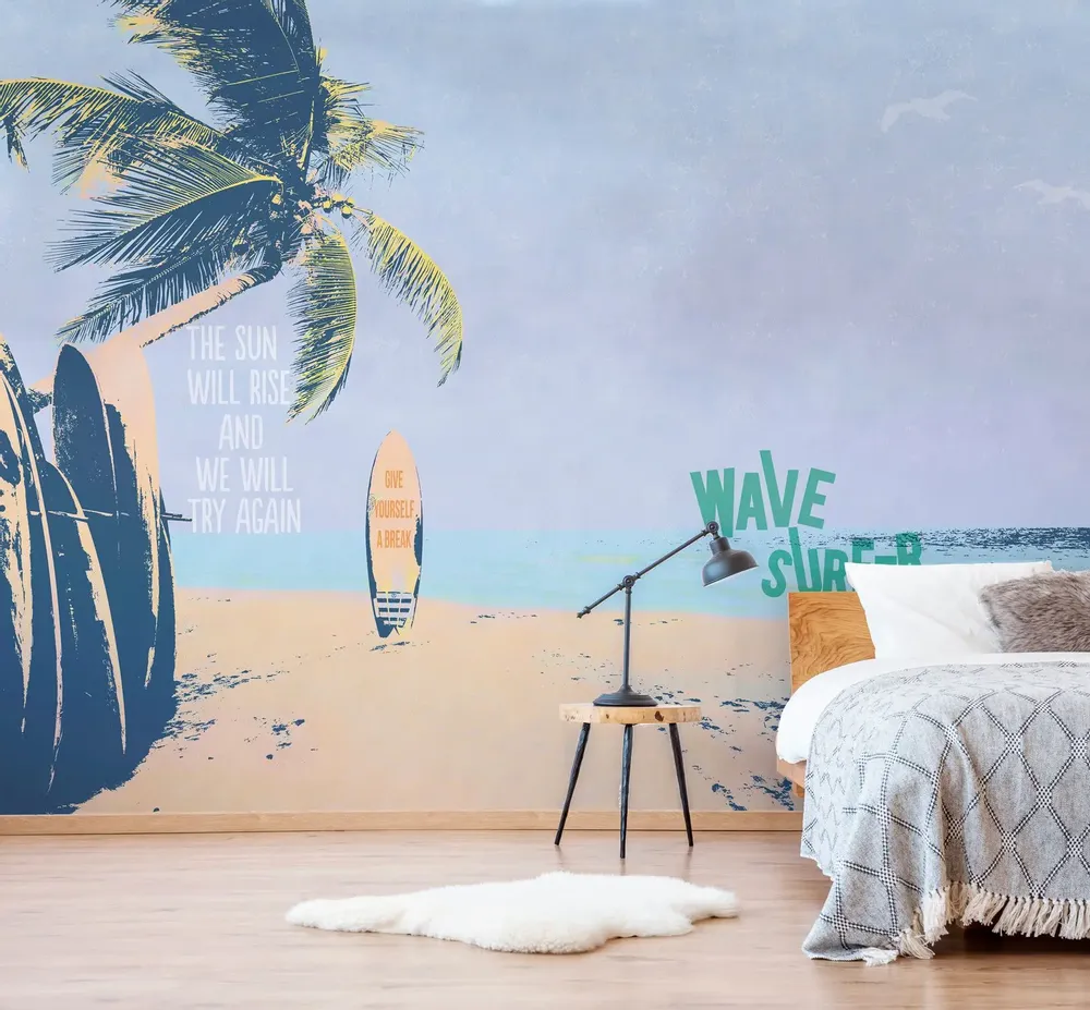 Tapisseries - Papier peint panoramique Wave Surfer XL - LE PAPIERS DE NINON