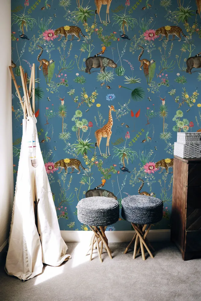 Tapisseries - Papier peint panoramique Bestiaire Botanique Motif - LE PAPIERS DE NINON