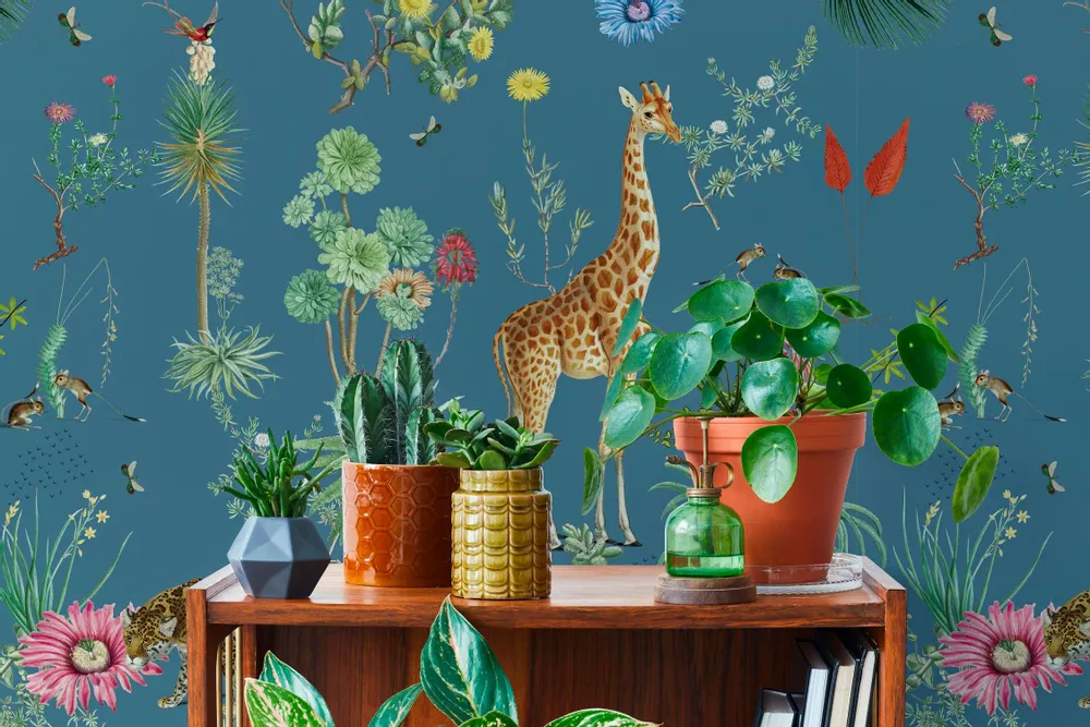 Tapisseries - Papier peint panoramique Bestiaire Botanique Motif - LE PAPIERS DE NINON