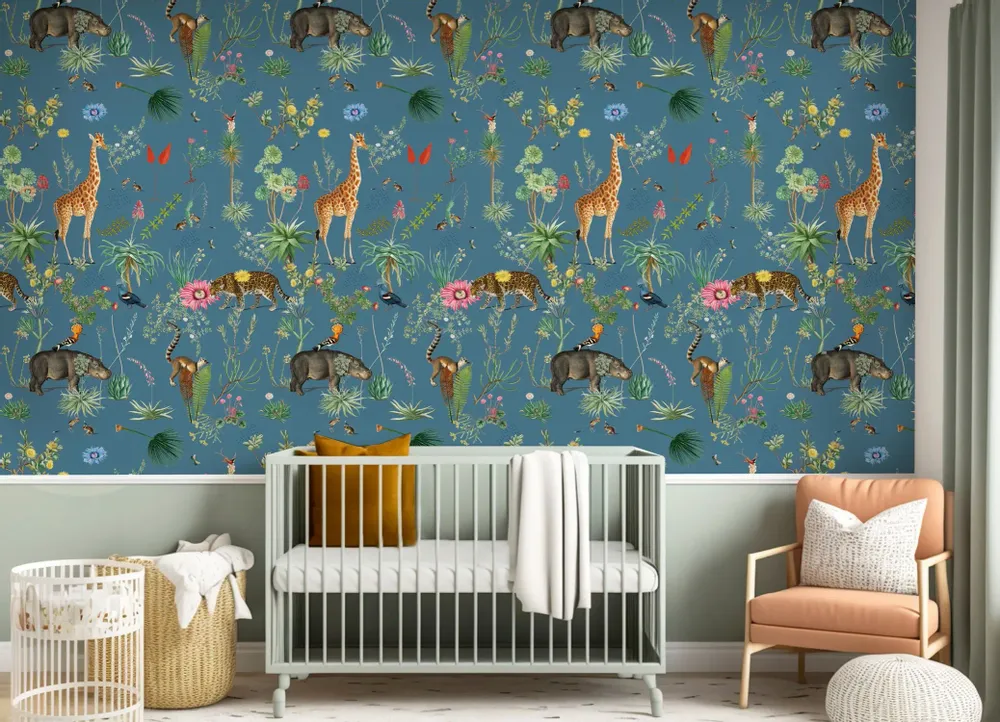 Tapisseries - Papier peint panoramique Bestiaire Botanique Motif - LE PAPIERS DE NINON