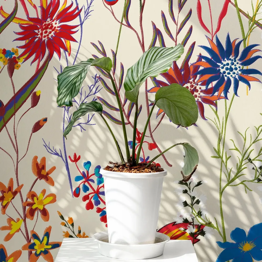 Tapestries - Summer Garden panoramic wallpaper - LE PAPIERS DE NINON