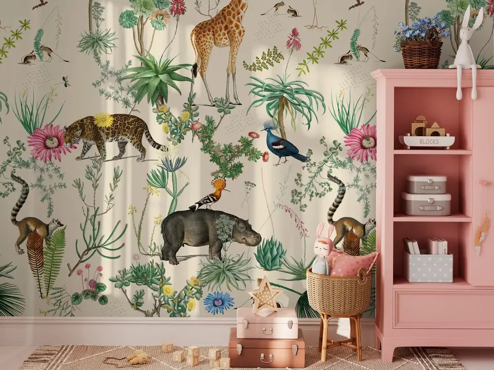 Tapestries - Panoramic Wallpaper Botanical Bestiary - LE PAPIERS DE NINON