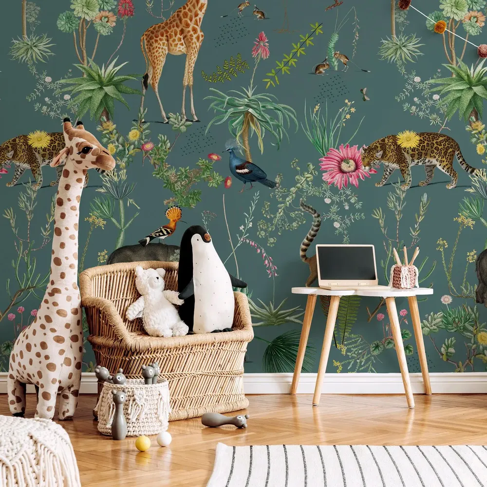 Tapisseries - Papier peint panoramique Bestiaire Botanique - LE PAPIERS DE NINON