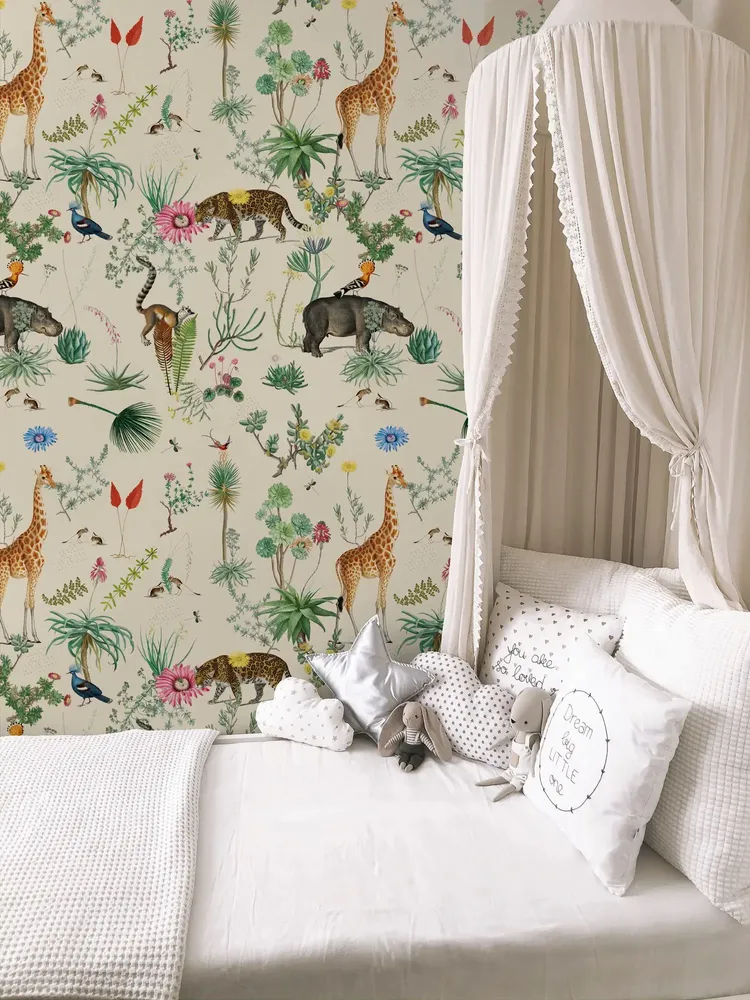 Tapisseries - Papier peint panoramique Bestiaire Botanique Motif - LE PAPIERS DE NINON