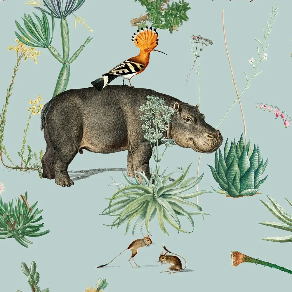 Tapestries - Panoramic Wallpaper Botanical Bestiary Pattern - LE PAPIERS DE NINON