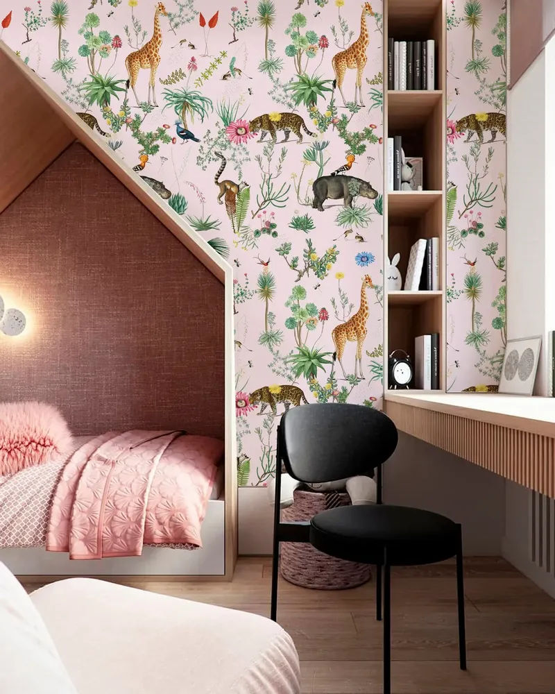 Tapisseries - Papier peint panoramique Bestiaire Botanique Motif - LE PAPIERS DE NINON