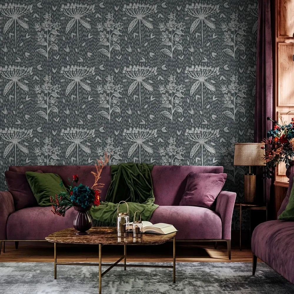 Tapestries - Floral panoramic wallpaper - LE PAPIERS DE NINON