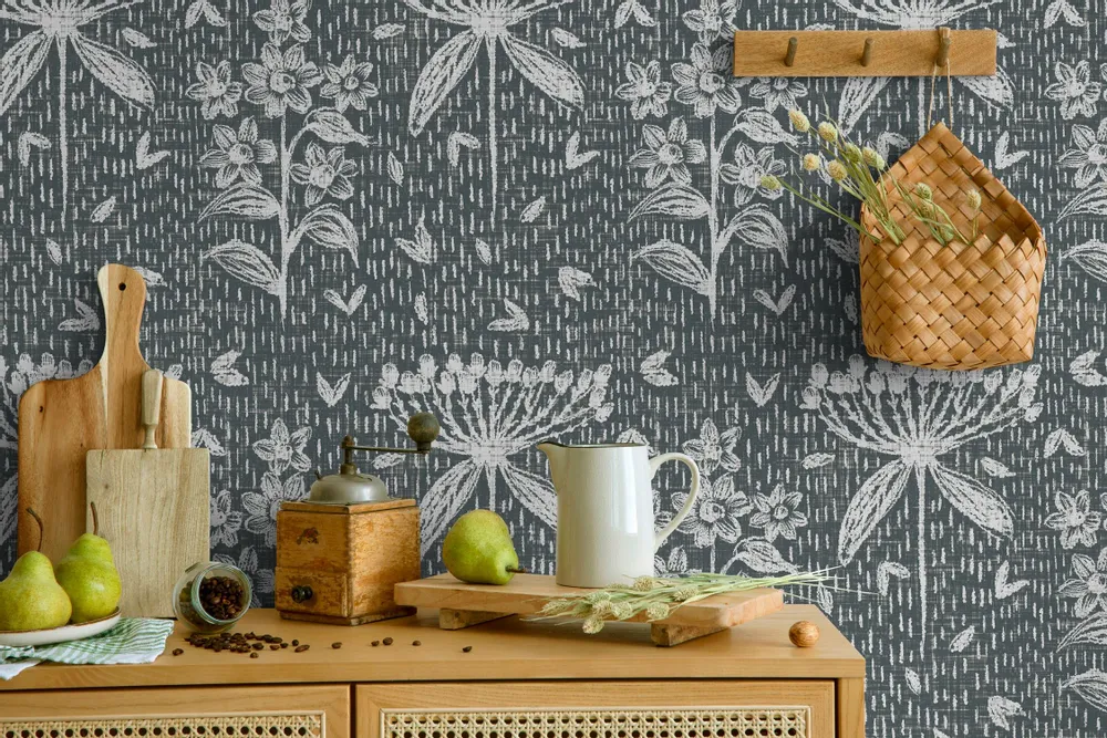 Tapestries - Floral panoramic wallpaper - LE PAPIERS DE NINON