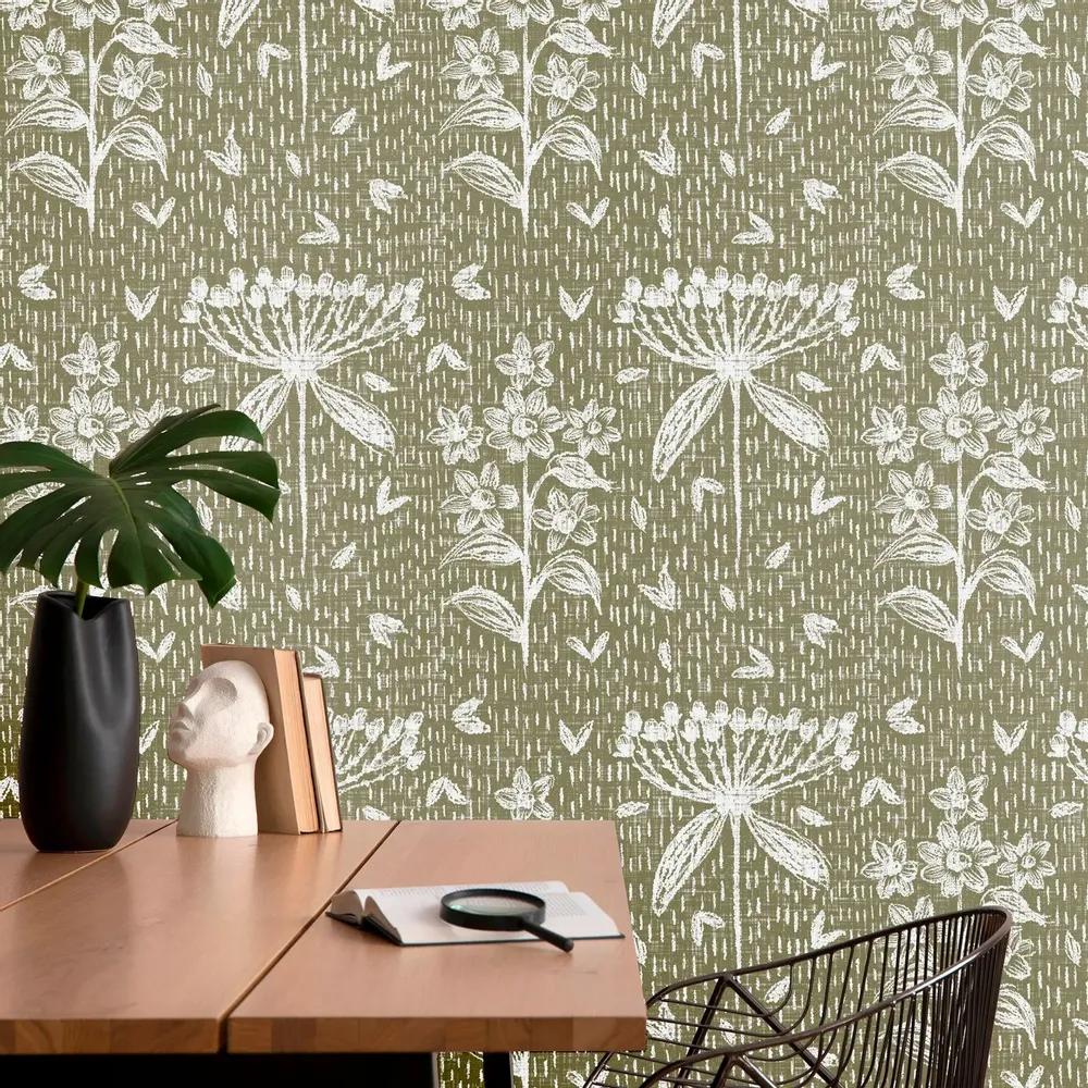 Tapestries - Floral panoramic wallpaper - LE PAPIERS DE NINON