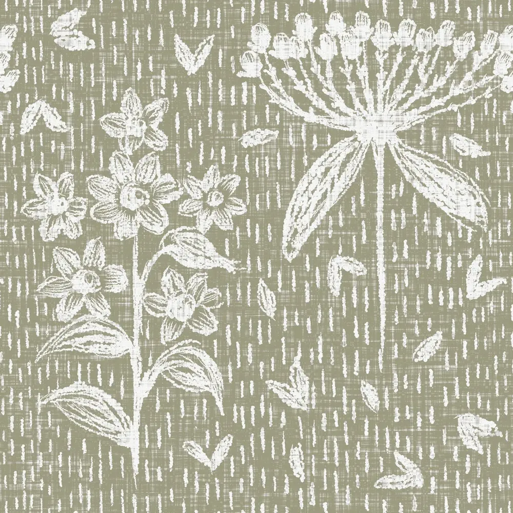 Tapestries - Floral panoramic wallpaper - LE PAPIERS DE NINON