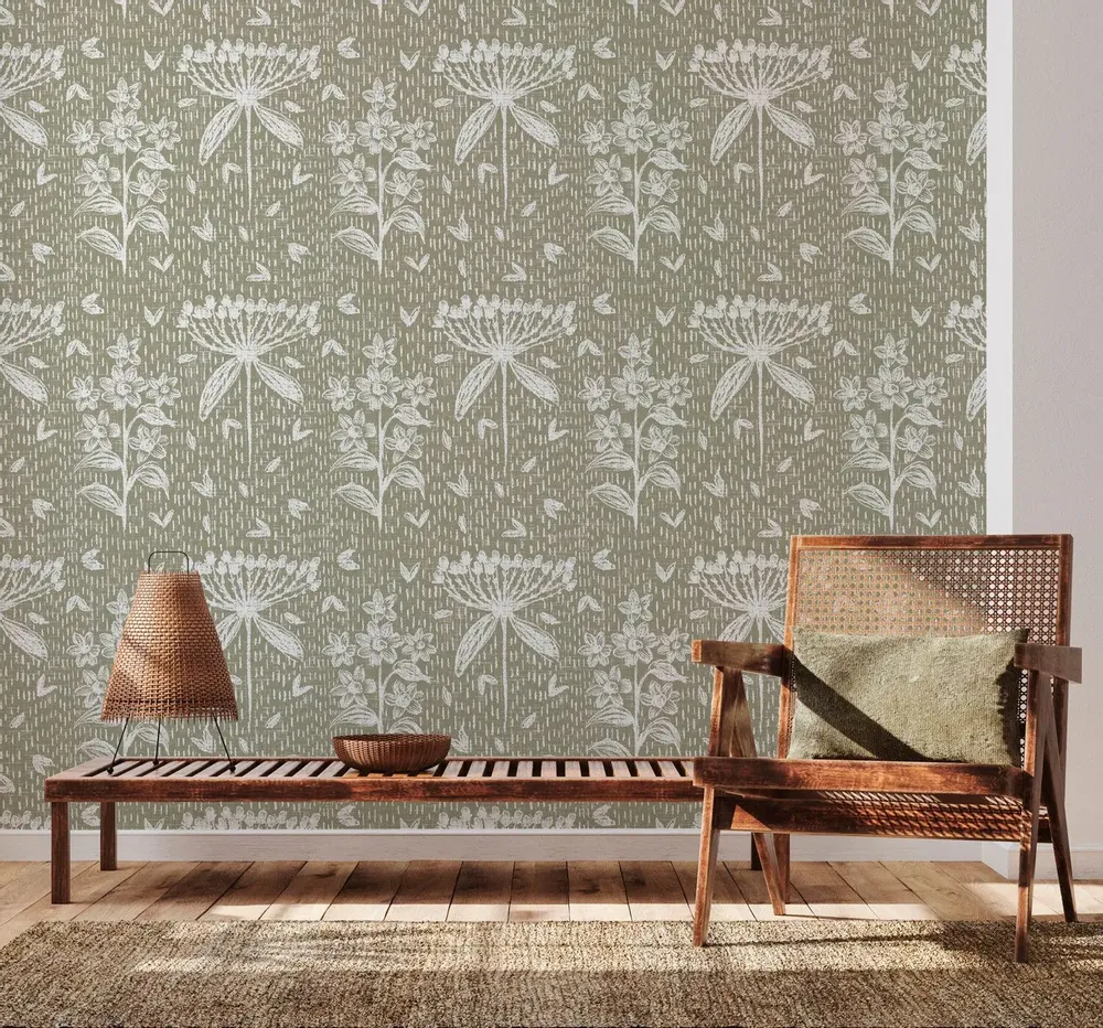 Tapestries - Floral panoramic wallpaper - LE PAPIERS DE NINON