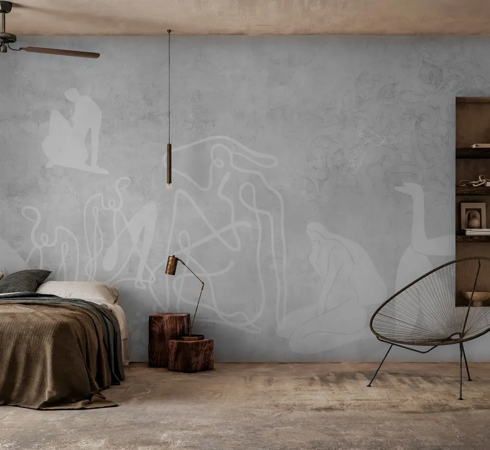 Tapisseries - Papier peint panoramique Mahsa gris XL - LE PAPIERS DE NINON