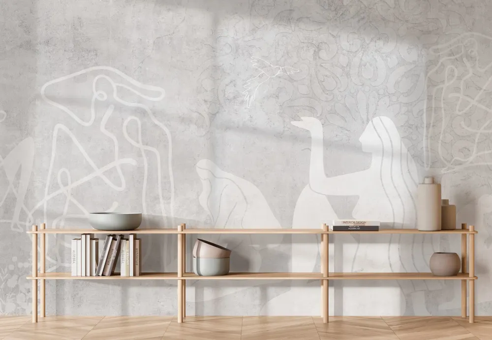 Tapisseries - Papier peint panoramique Mahsa gris XL - LE PAPIERS DE NINON