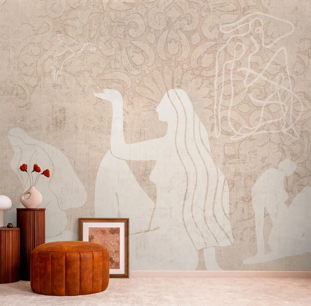 Tapisseries - papier peint panoramique Mahsa sable - LE PAPIERS DE NINON