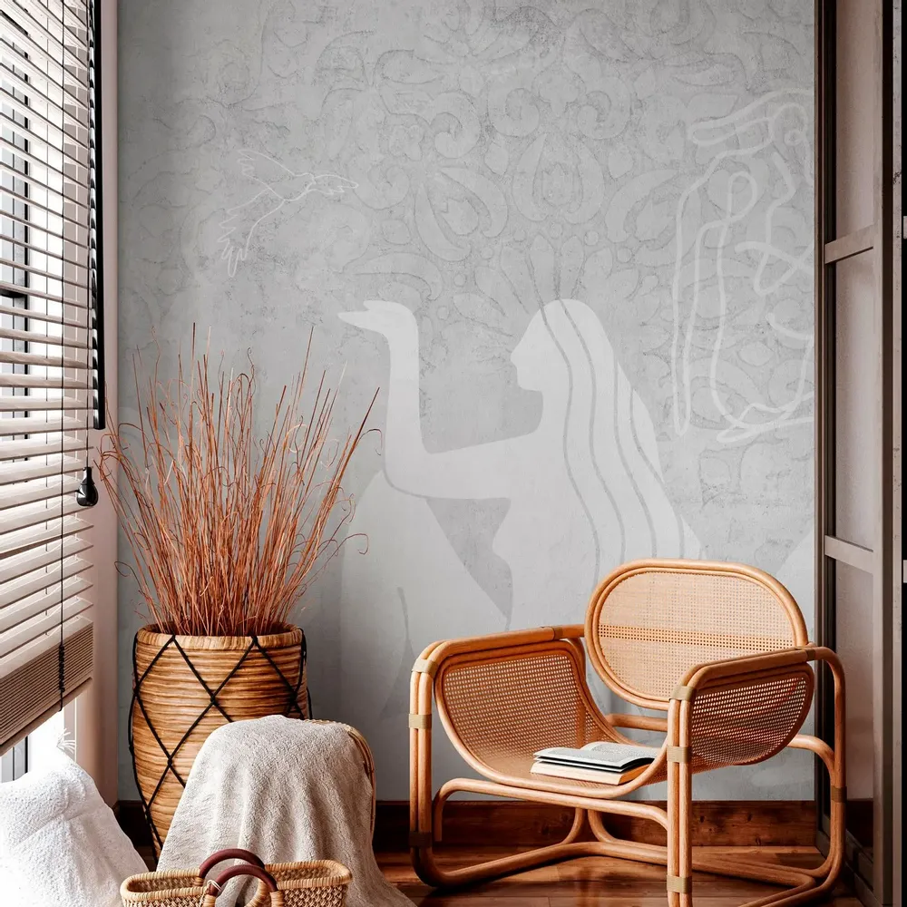 Tapisseries - Papier peint panoramique Mahsa gris - LE PAPIERS DE NINON