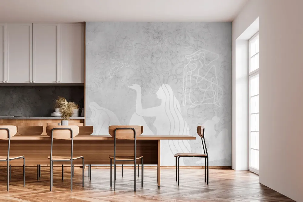 Tapisseries - Papier peint panoramique Mahsa gris - LE PAPIERS DE NINON