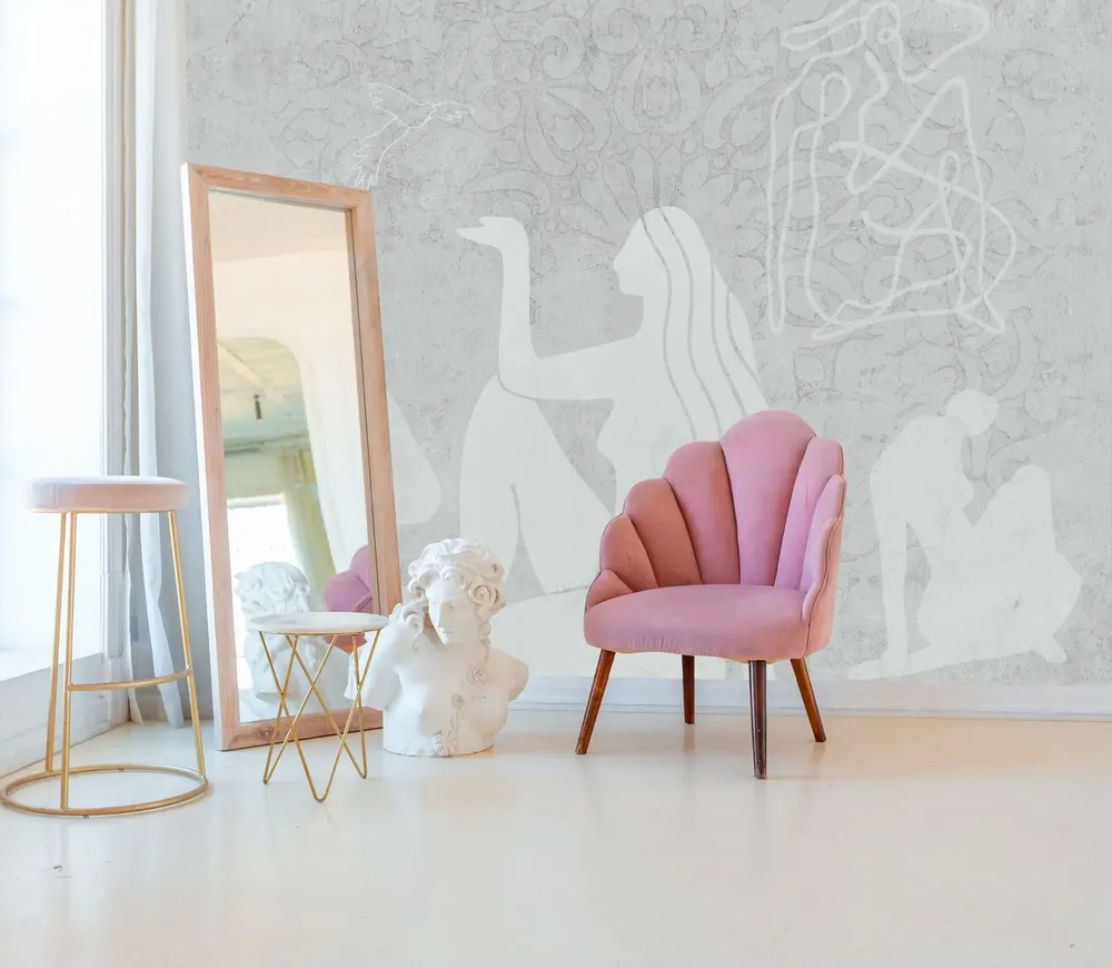 Tapisseries - Papier peint panoramique Mahsa gris - LE PAPIERS DE NINON