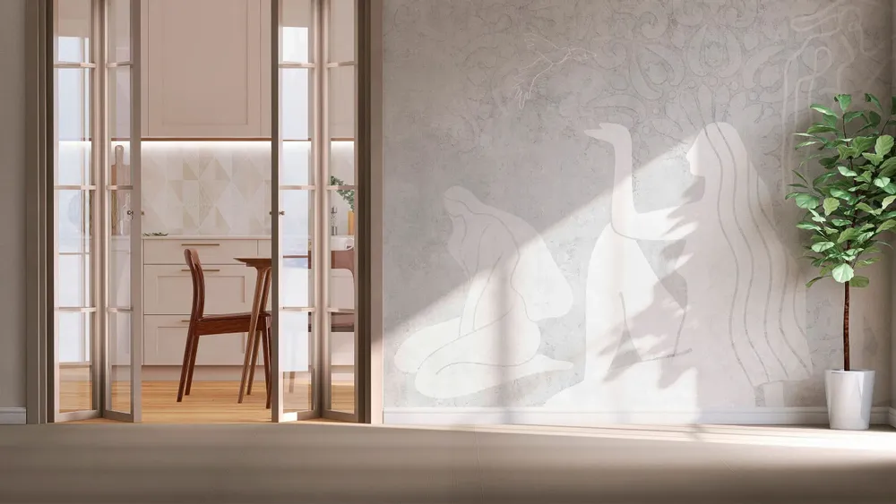 Tapisseries - Papier peint panoramique Mahsa gris - LE PAPIERS DE NINON