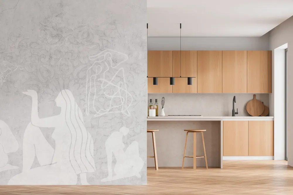 Tapisseries - Papier peint panoramique Mahsa gris - LE PAPIERS DE NINON