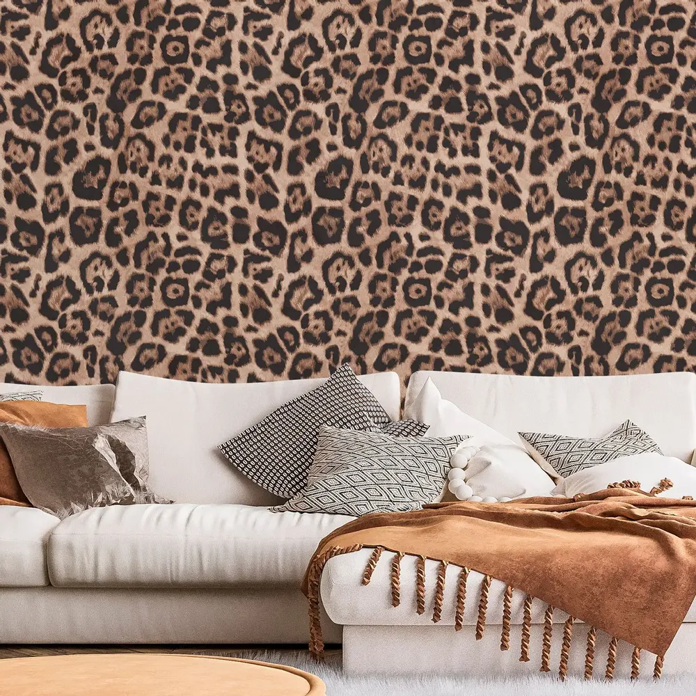 Tapestries - Panoramic Leopard Wallpaper - LE PAPIERS DE NINON