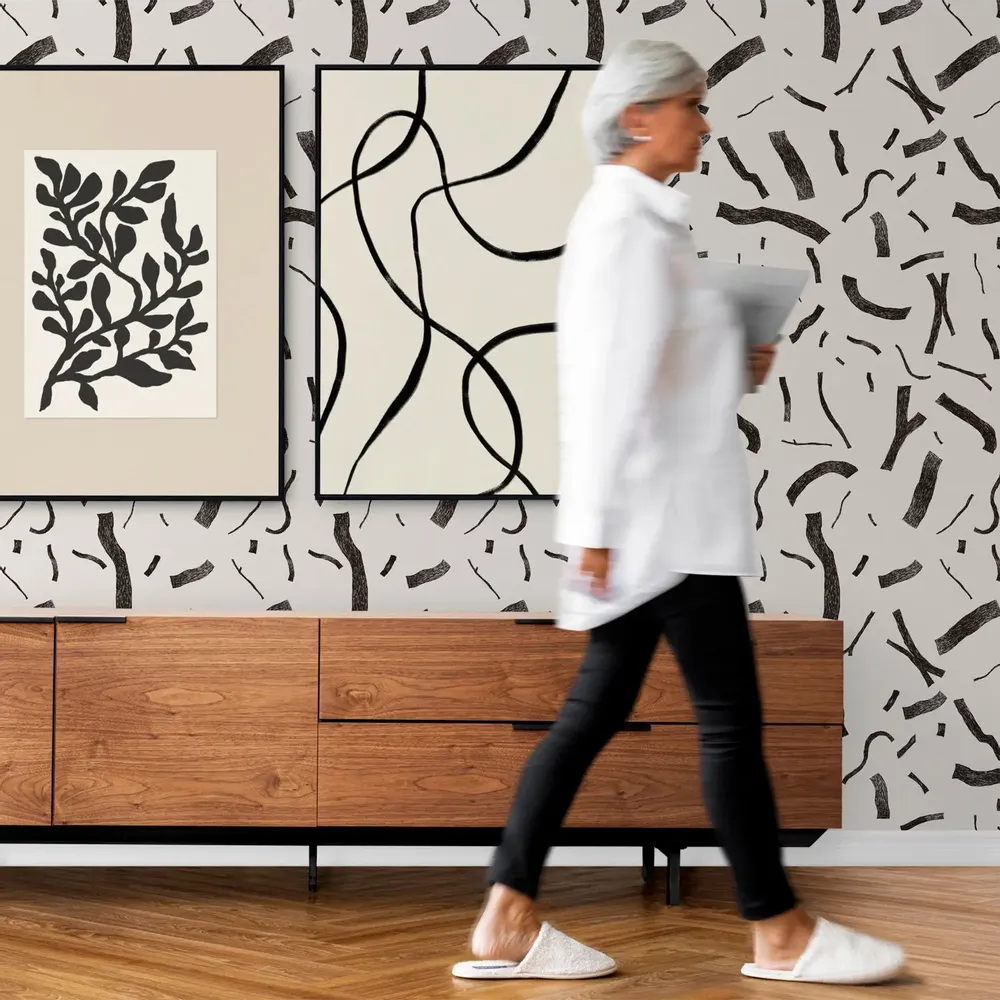 Tapestries - Panoramic wallpaper Pencil drawing - LE PAPIERS DE NINON