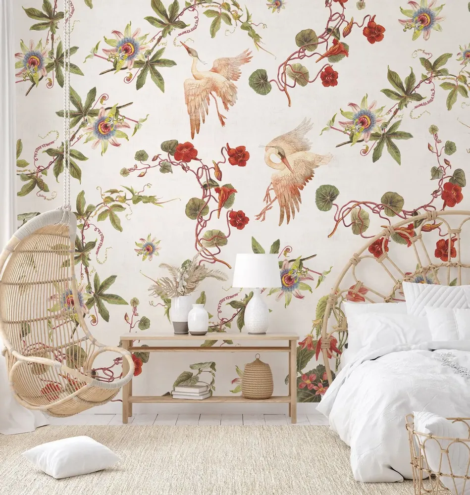 Tapisseries - Papier peint panoramique Herons & Flowers - LE PAPIERS DE NINON