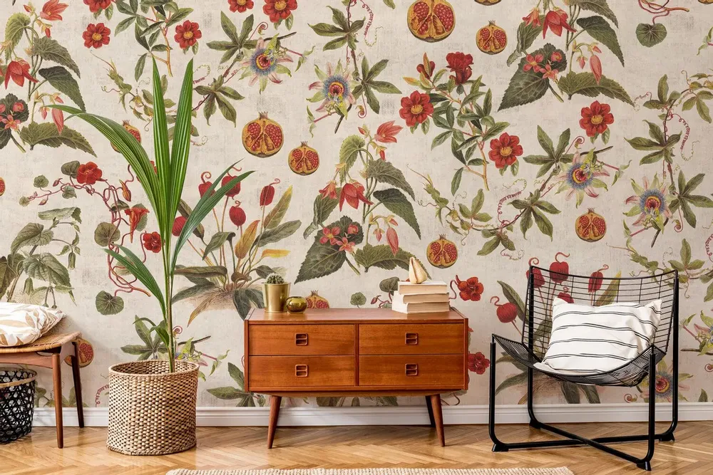 Tapisseries - Papier peint panoramique Grenades & Fleurs - LE PAPIERS DE NINON