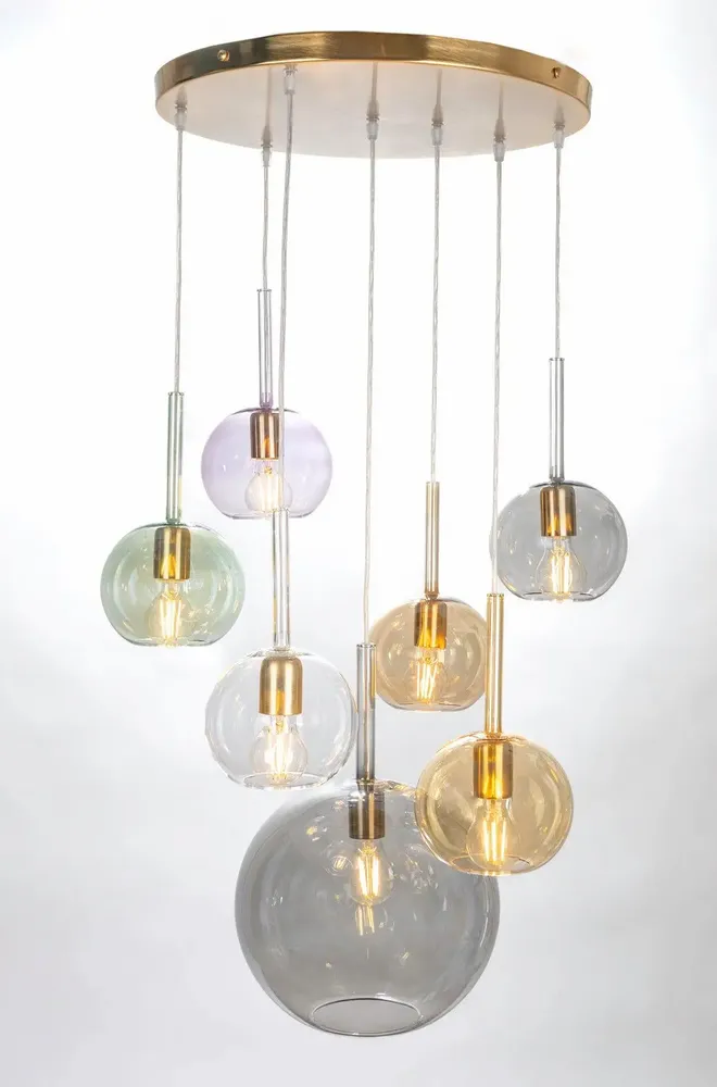 Cadeaux - HIKARI -Lampe suspendue avec 7 sphère lisse en verre Pyrex - DEBORACARLUCCI