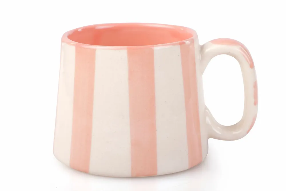 Tasses et mugs - Tasses à café à rayures en céramique - 3,6 x 2,6 pouces - CASA AMAROSA