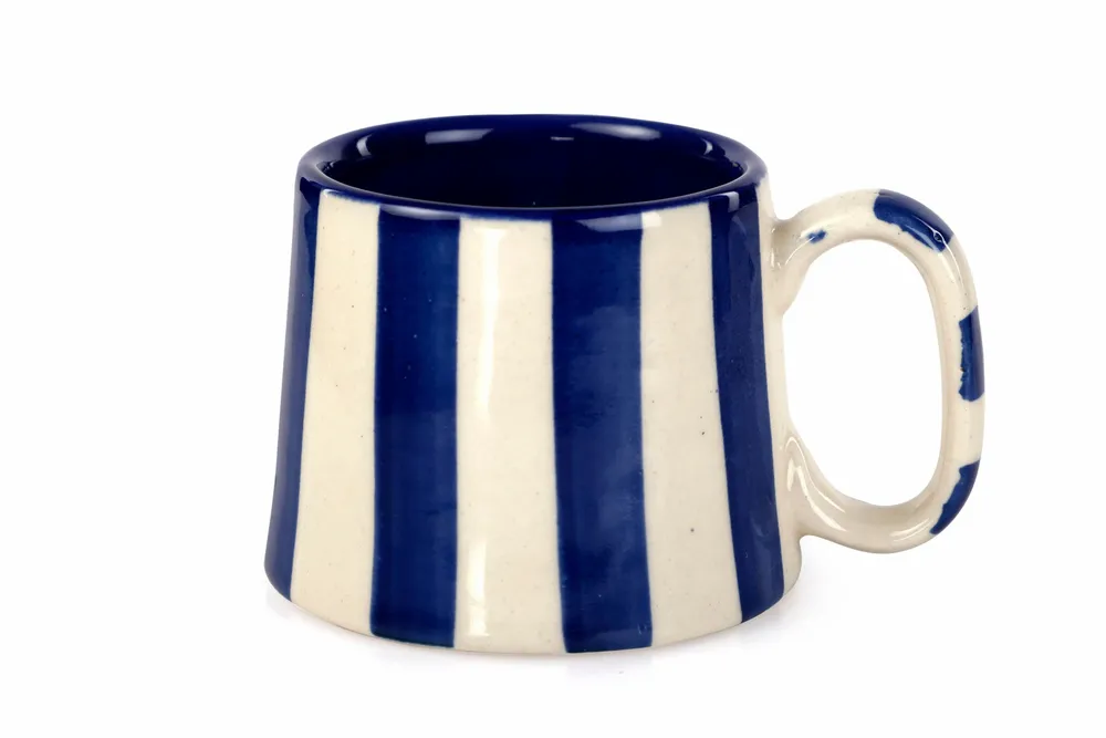 Tasses et mugs - Tasses à café à rayures en céramique - 3,6 x 2,6 pouces - CASA AMAROSA