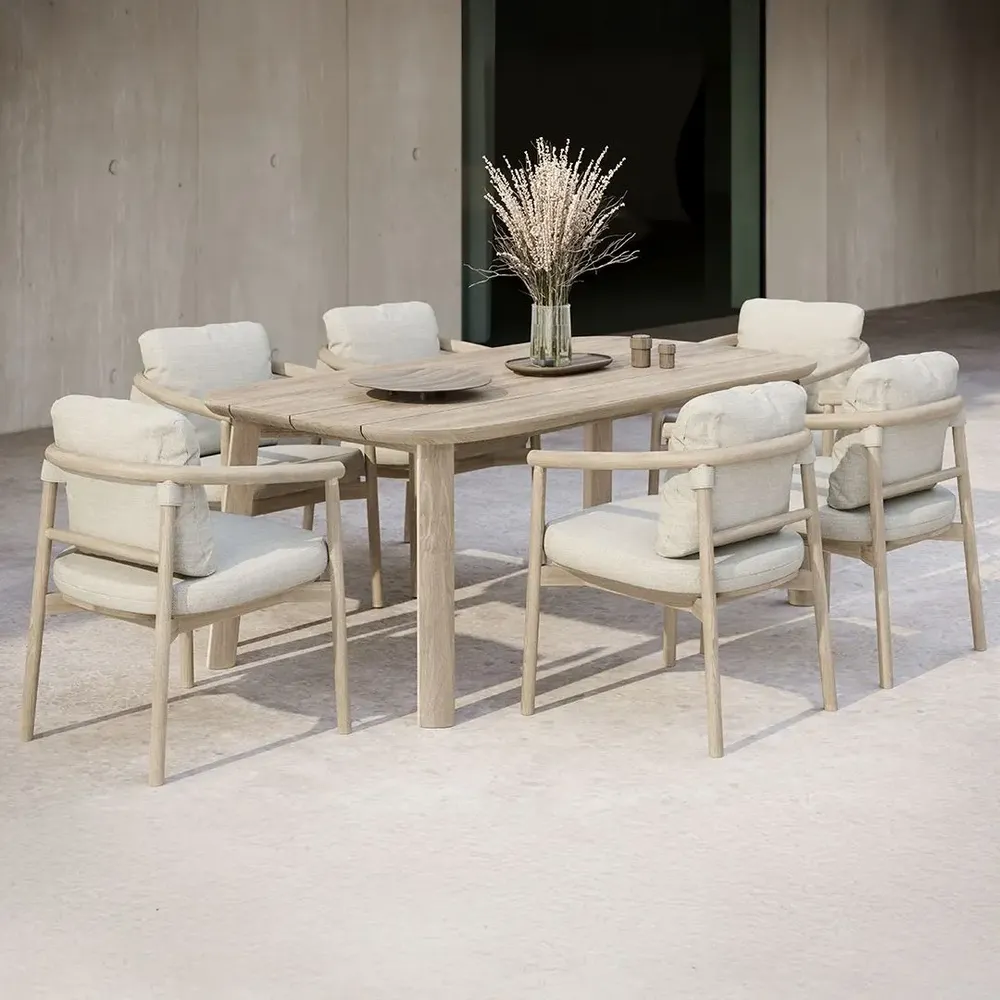 Tables de jardin - Ensemble de salle à manger Lyora pour 6 - SNOC