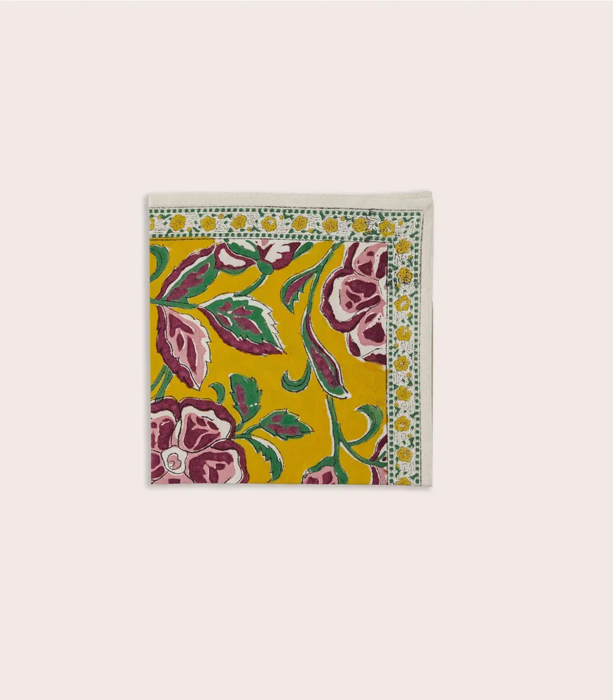 Table linen - LONI Raspberry napkin - JAMINI BY USHA BORA