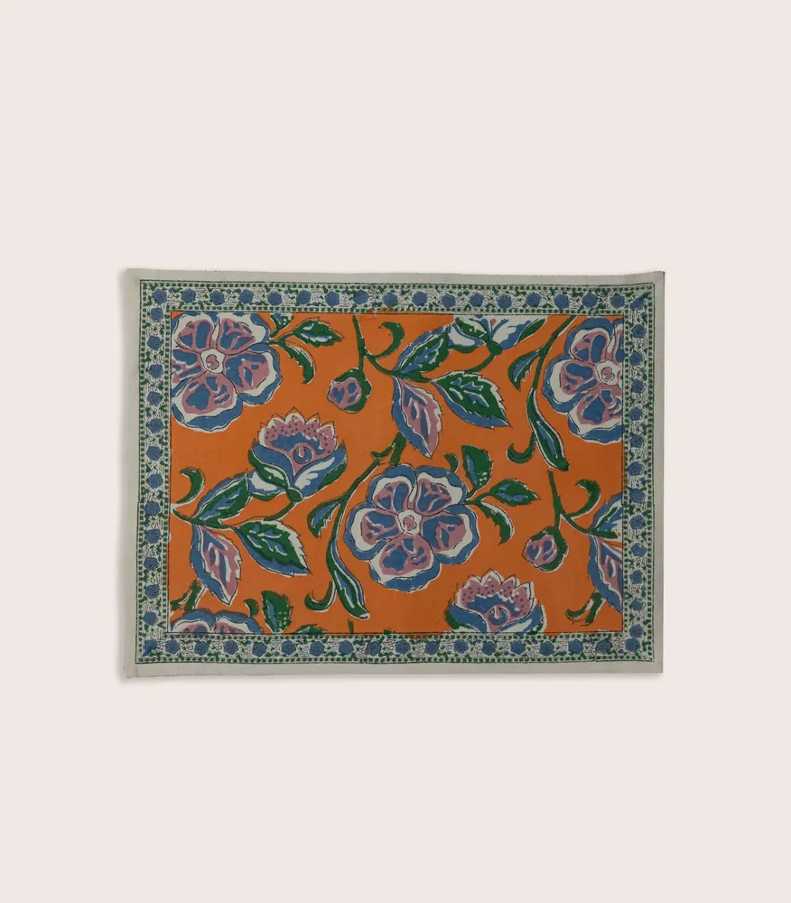 Table linen - LONI Orange placemat - JAMINI BY USHA BORA