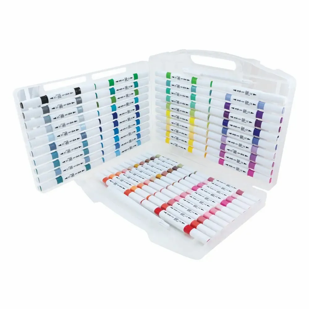 Loisirs créatifs pour enfant - 60 Marqueurs Acryliques à Double Pointe "Flexy-Chisel" - SPREE