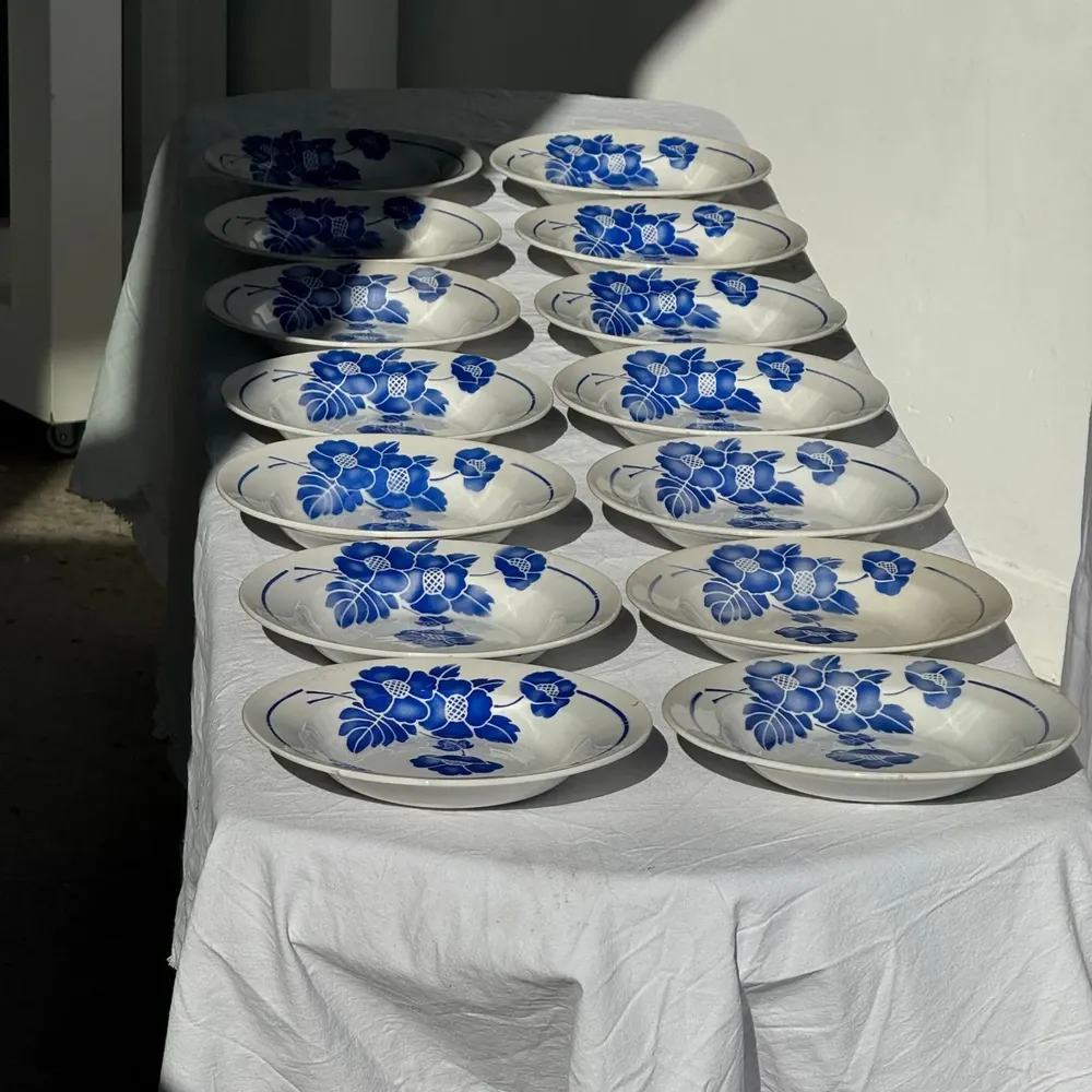 Assiettes au quotidien - Lot de 14 assiettes creuses anciennes Moulin des Loups Hamage - OFFICE OBJETS