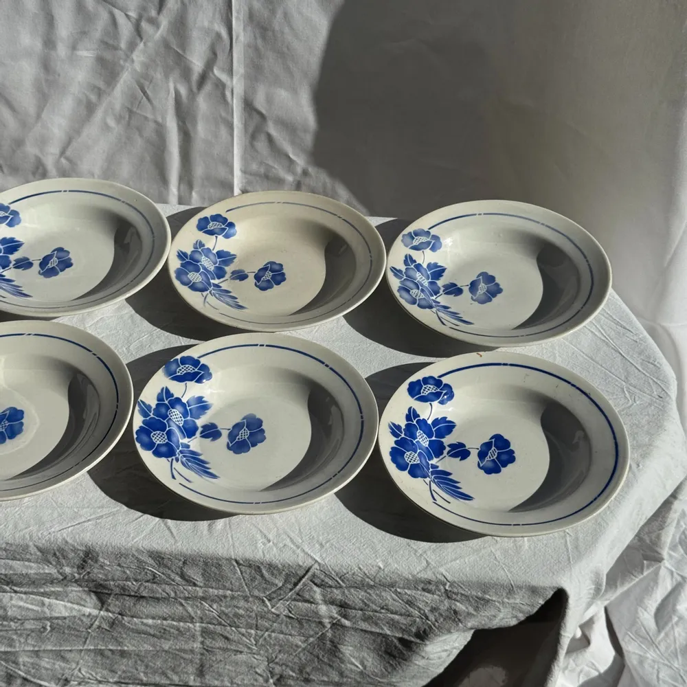 Assiettes au quotidien - Lot de 14 assiettes creuses anciennes Moulin des Loups Hamage - OFFICE OBJETS