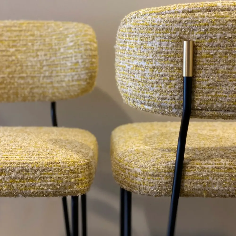 Stools for hospitalities & contracts - Apollo Bar Stool in Lacquered Iron and Brass Details - DUISTT