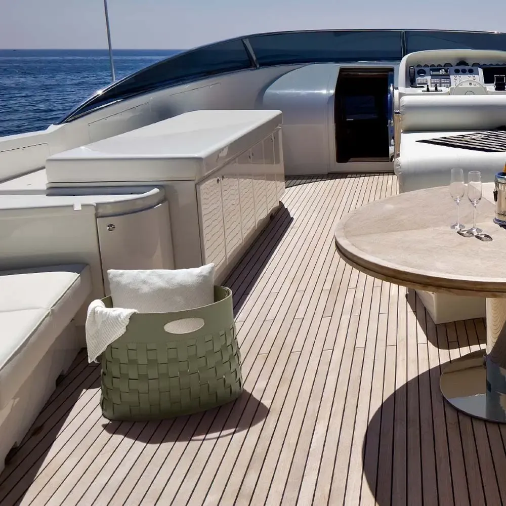 Boîtes de rangement  - Panier de rangement en cuir tressé THESA - ovale - LIMAC DESIGN