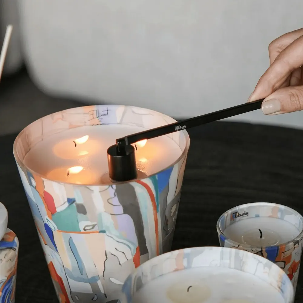 Bougies - Caballos (Citron vert, Cèdre, Musc) - Bougie parfumée en verre - 24 cm - ARTITUDE HOME